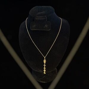 NWOT Gold Tone Faith Charm Necklace Hamsa Cross Star Heart Pave CZ 18"